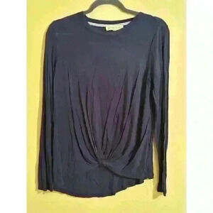 Penelope Rose Navy Blue Long Sleeve Top, Women's Size S